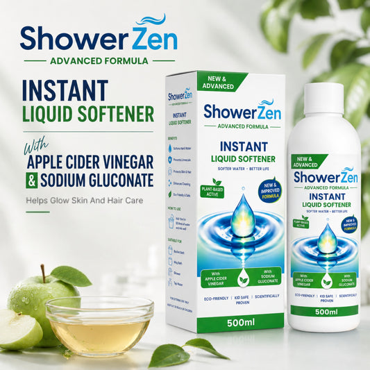 Showerzen™ Advanced Instant Water Softener Liquid |Apple Cider Vinegar + Sodium Gluconate